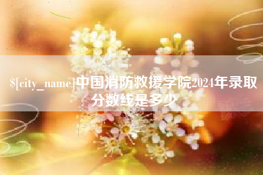 铁岭中国消防救援学院2024年录取分数线是多少