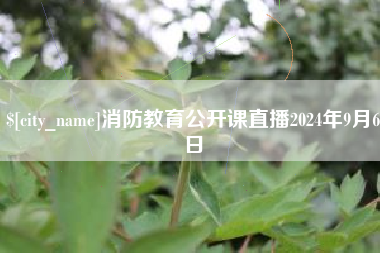 铁岭消防教育公开课直播2024年9月6日