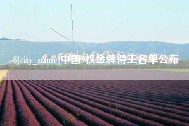铁岭中国9枚金牌得主名单公布