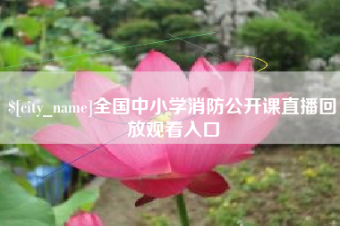 铁岭全国中小学消防公开课直播回放观看入口