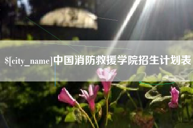 铁岭中国消防救援学院招生计划表