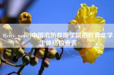 铁岭中国消防救援学院招收青年学生体格检查表